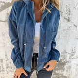 Ella™ | Cord-Kapuzenjacke med Reißverschluss