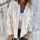 Ella™ | Cord-Kapuzenjacke med Reißverschluss