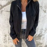 Ella™ | Cord-Kapuzenjacke med Reißverschluss