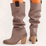 Beige Talon Bois Amelia Bottes