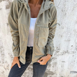 Ella™ | Cord-Kapuzenjacke med Reißverschluss