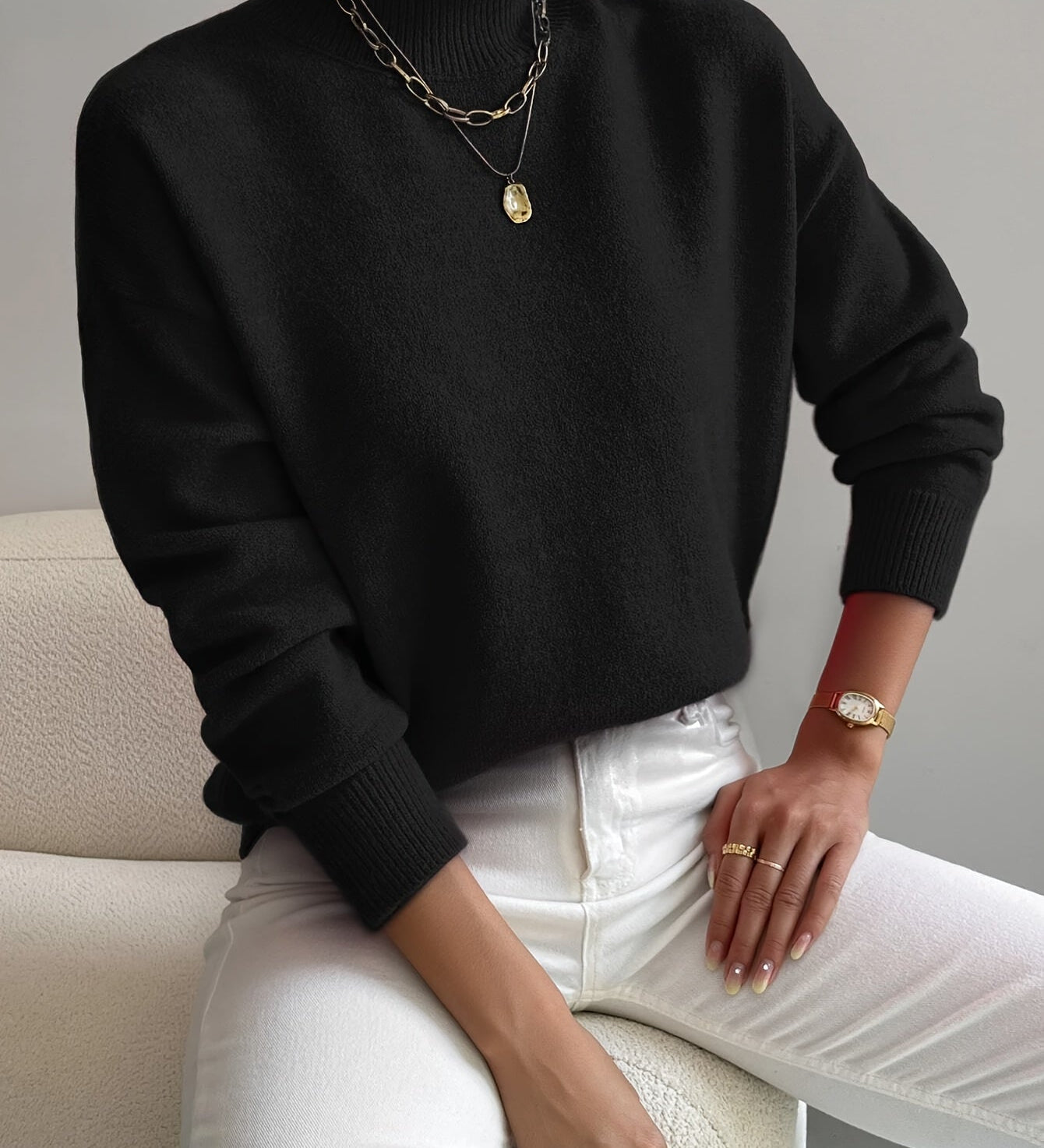 Karla - Minimalistisk Off-White Sweater