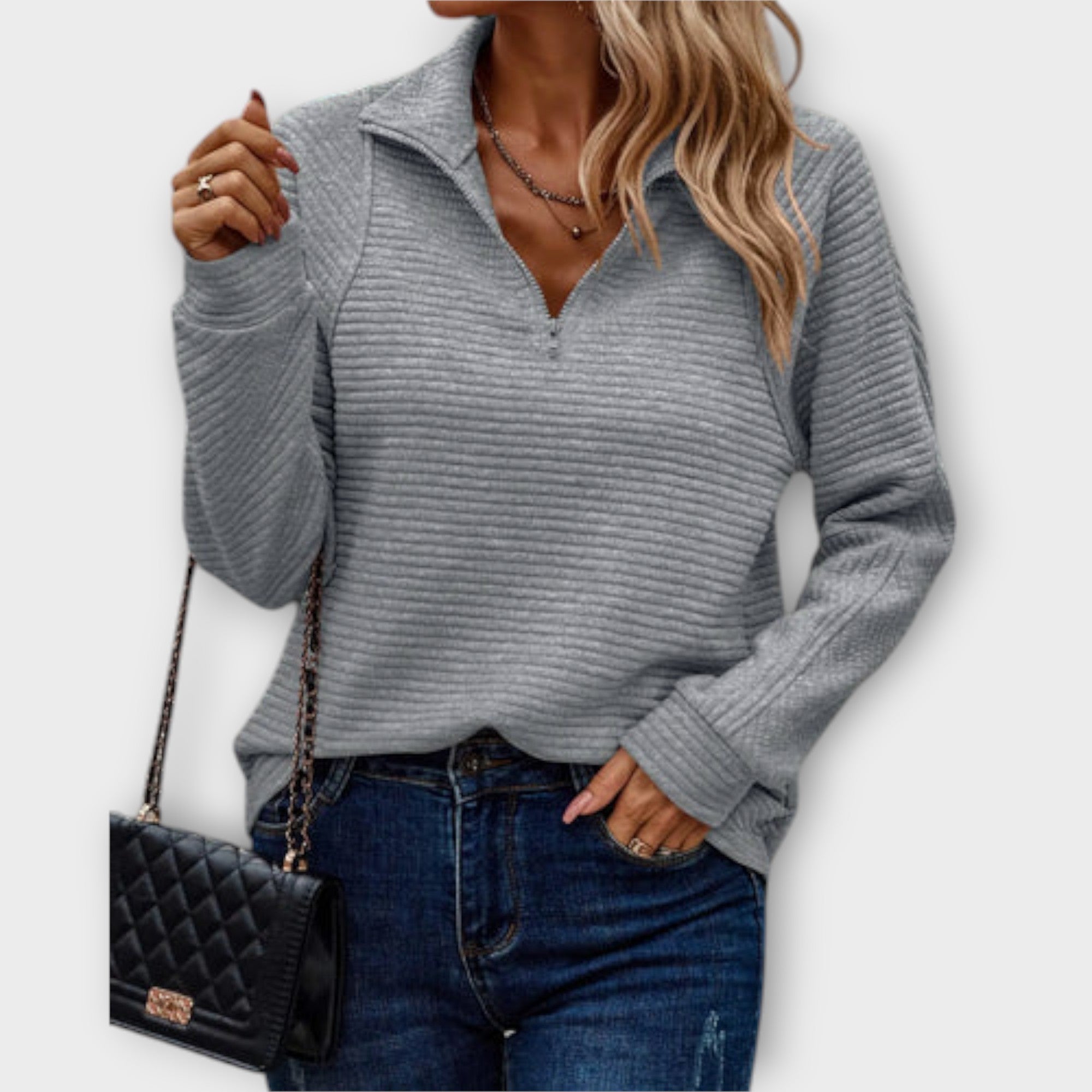 Vilja - Halv lynlås pullover 